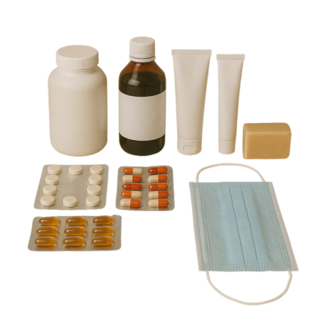 Complete medicine kit with supplements and hygiene essentials