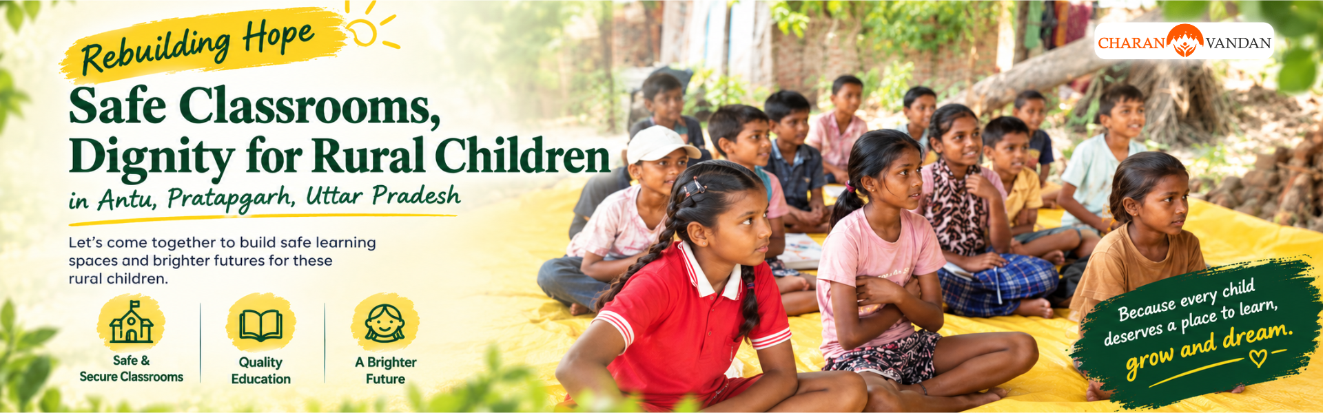 Rebuilding Hope, Safe Classrooms & Dignity for Rural Children in Antu, Pratapgarh, Uttar Pradesh