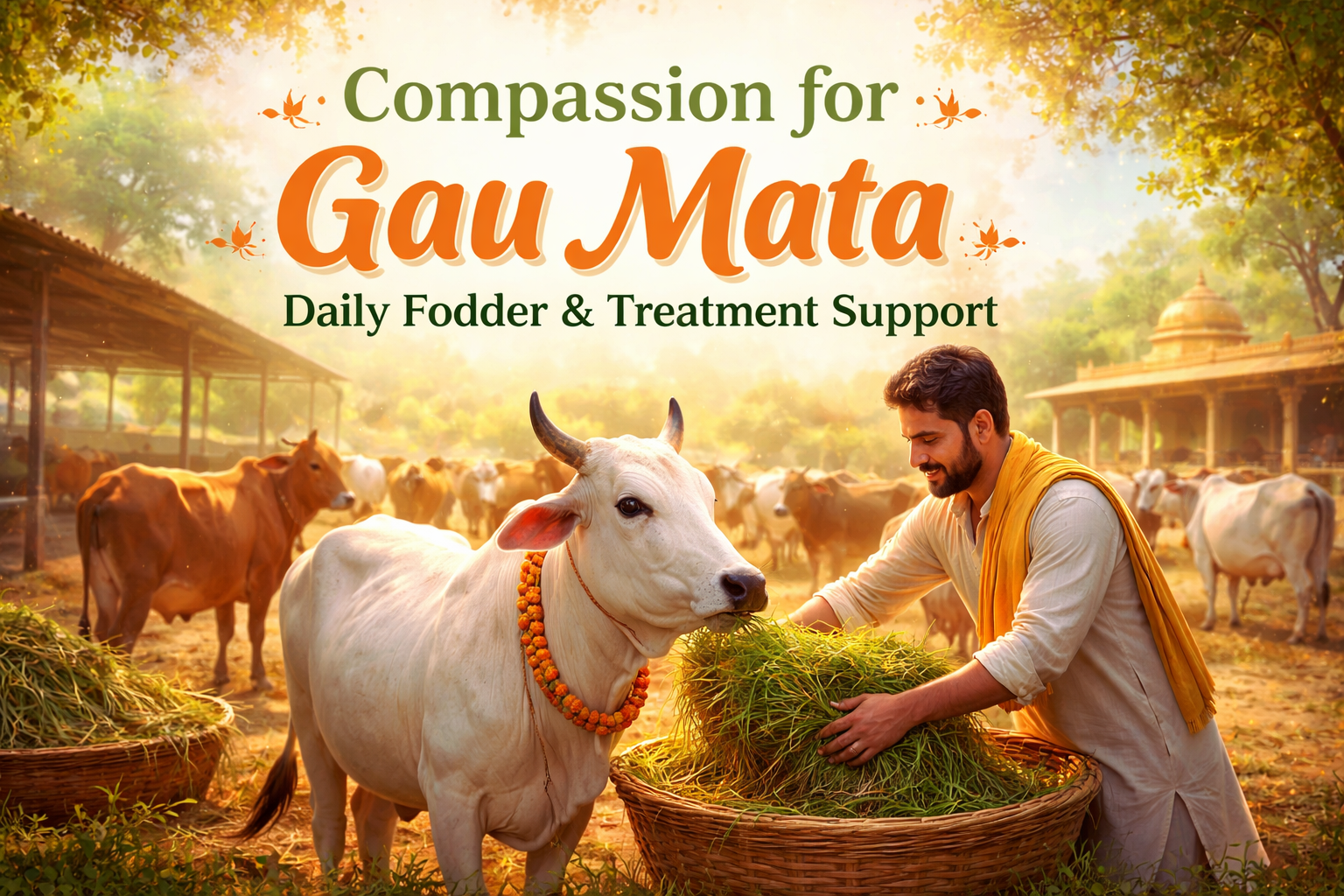 Compassion for Gau Mata: Daily Fodder & Treatment Support