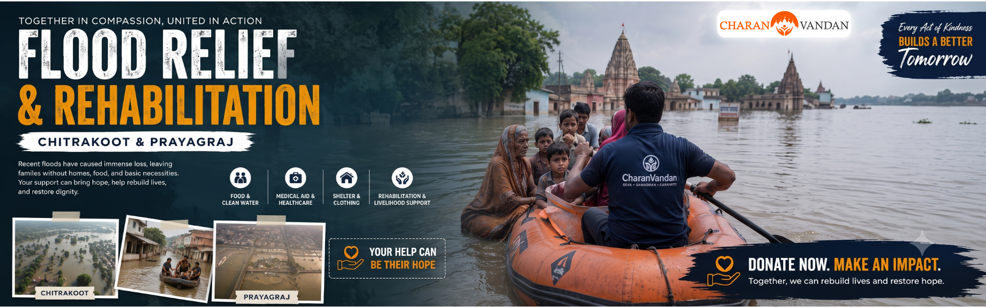 Stand with Chitrakoot & Prayagraj in their Darkest Hour: Support Emergency Flood Relief in Chitrakoot & Prayagraj