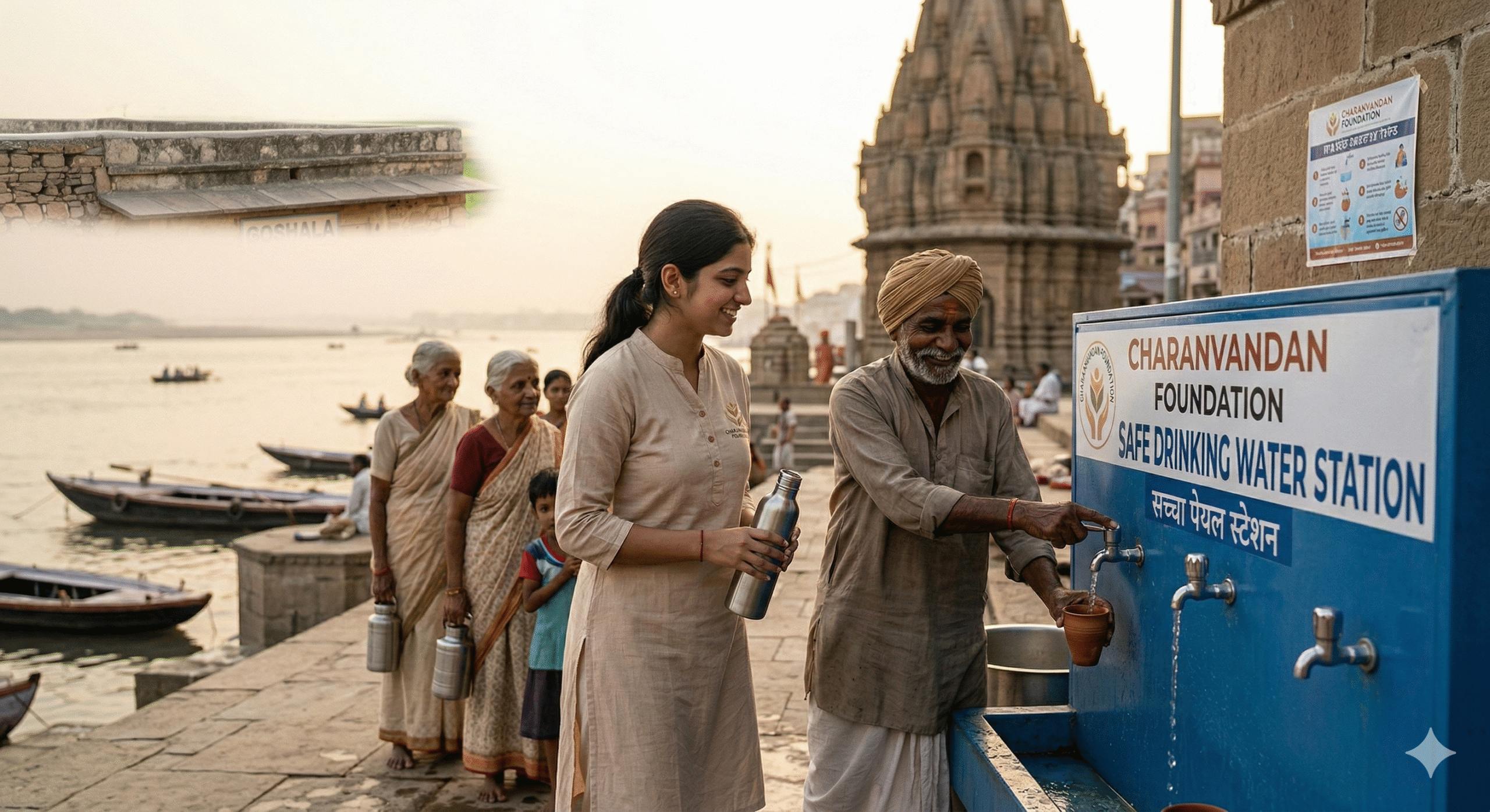 Safe drinking water station for pilgrims and public welfare