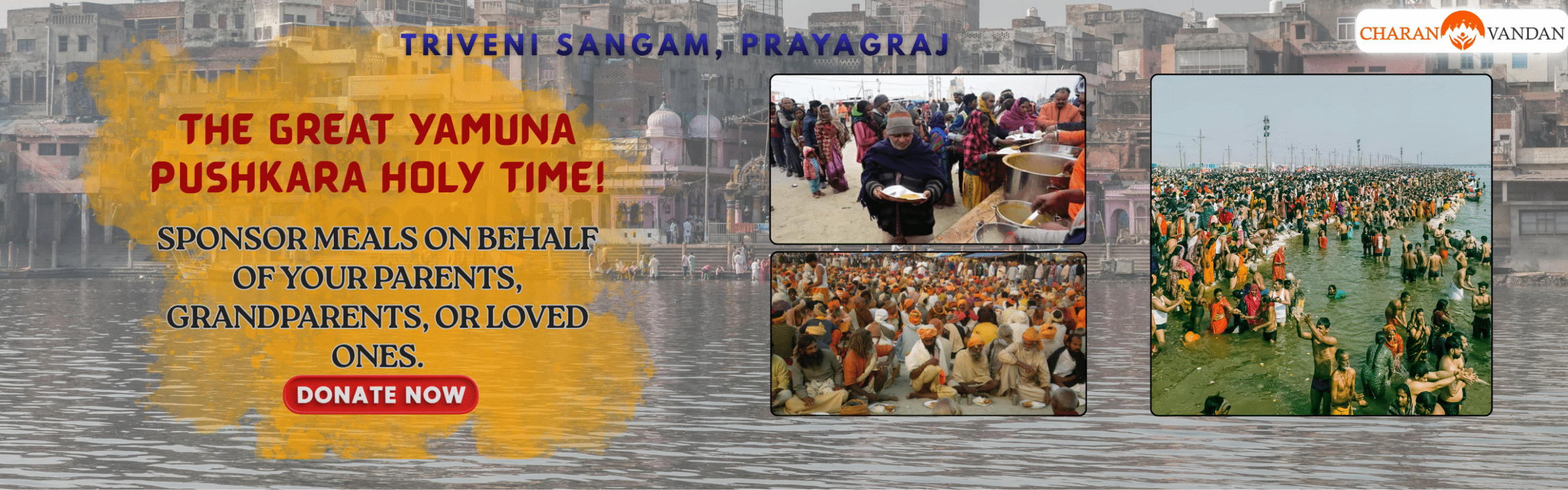 Sacred Annadaan Seva at Sangam, Prayagraj: Honor the Divine Yamuna Pushkaram