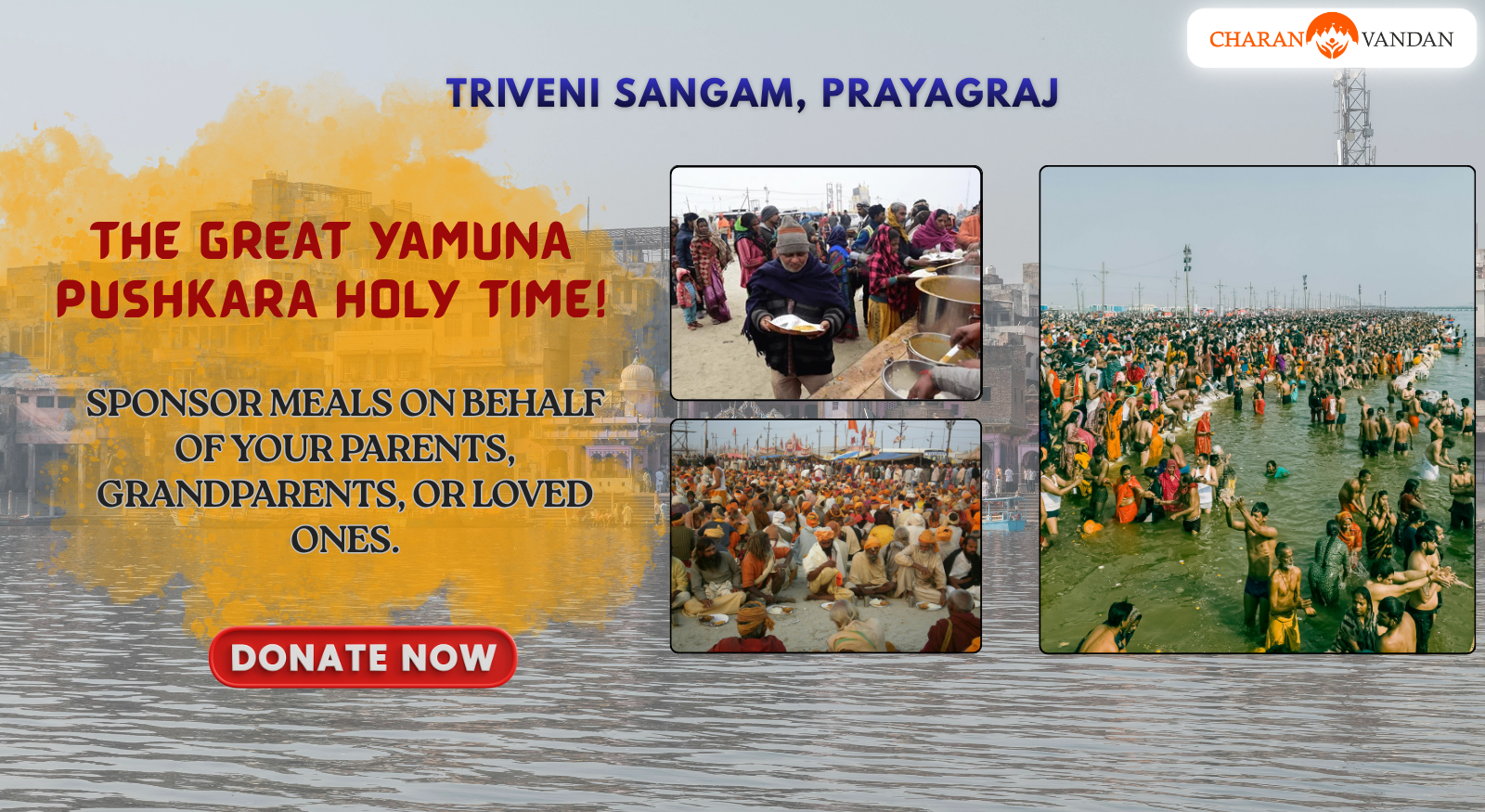 Sacred Annadaan Seva at Sangam, Prayagraj: Honor the Divine Yamuna Pushkaram