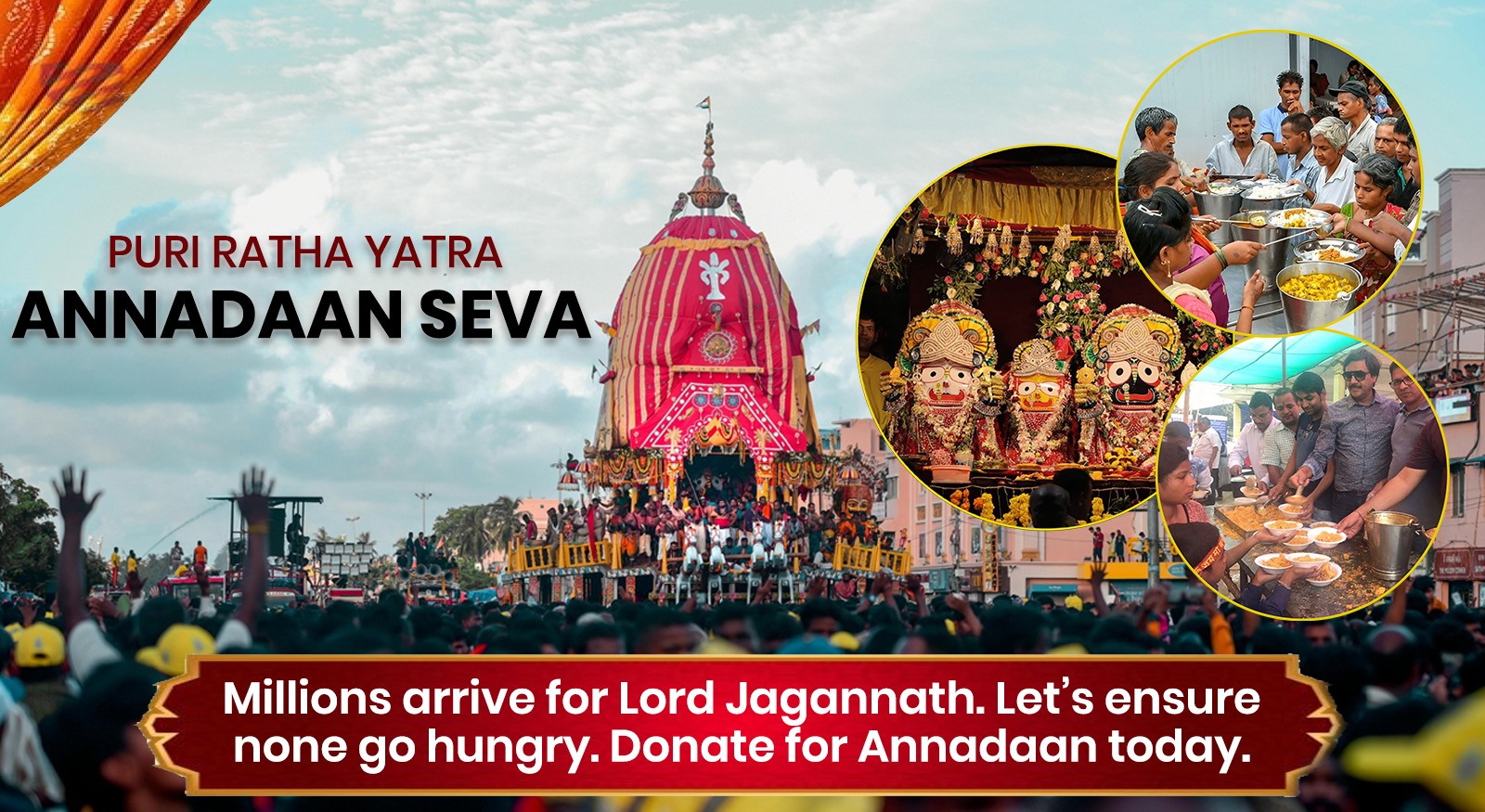 Maha Prasad Annadaan Seva During Jagannath Rath Yatra in Puri